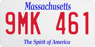 MA license plate 9MK461