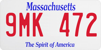 MA license plate 9MK472