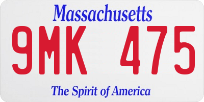 MA license plate 9MK475