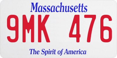 MA license plate 9MK476
