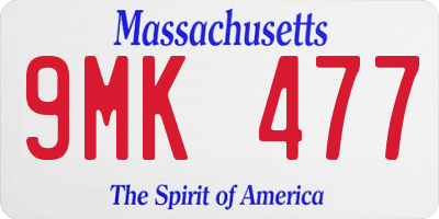 MA license plate 9MK477