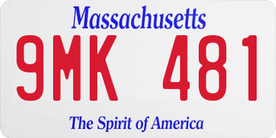 MA license plate 9MK481