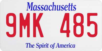 MA license plate 9MK485