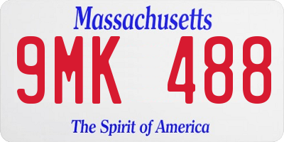 MA license plate 9MK488