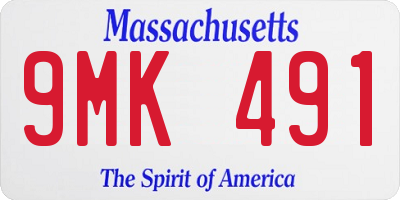 MA license plate 9MK491