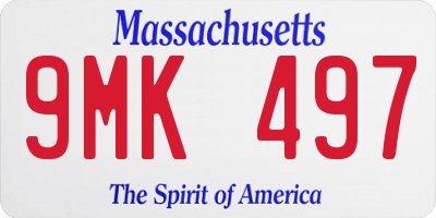 MA license plate 9MK497