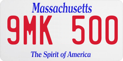 MA license plate 9MK500
