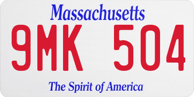 MA license plate 9MK504