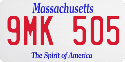 MA license plate 9MK505