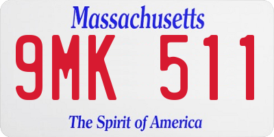 MA license plate 9MK511