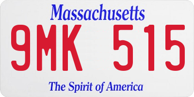 MA license plate 9MK515