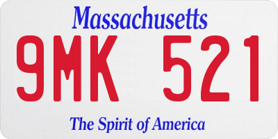 MA license plate 9MK521