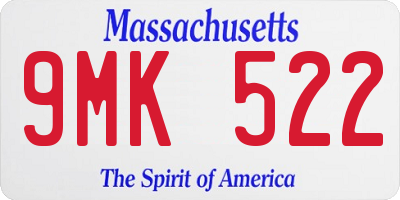 MA license plate 9MK522