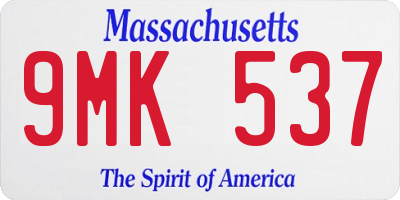 MA license plate 9MK537
