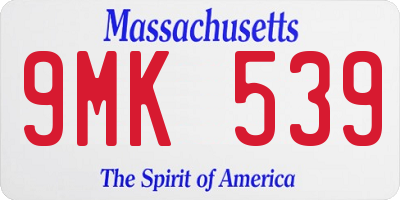 MA license plate 9MK539