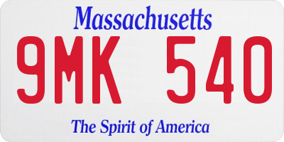 MA license plate 9MK540