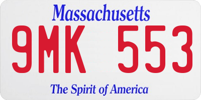 MA license plate 9MK553