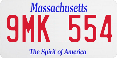 MA license plate 9MK554