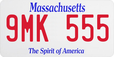 MA license plate 9MK555