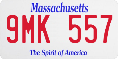 MA license plate 9MK557
