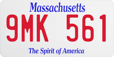 MA license plate 9MK561