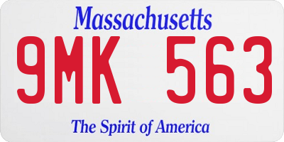 MA license plate 9MK563