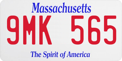 MA license plate 9MK565