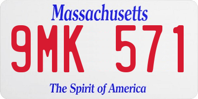 MA license plate 9MK571