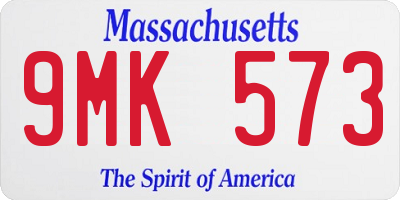 MA license plate 9MK573