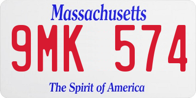 MA license plate 9MK574