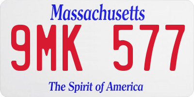 MA license plate 9MK577