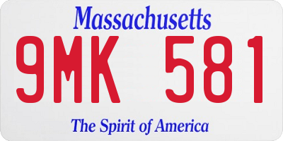 MA license plate 9MK581