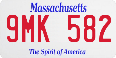 MA license plate 9MK582