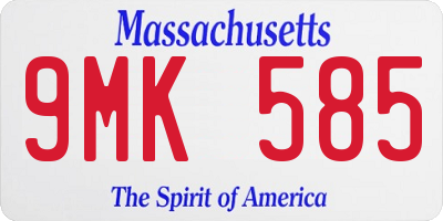 MA license plate 9MK585