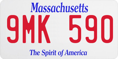 MA license plate 9MK590