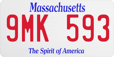 MA license plate 9MK593