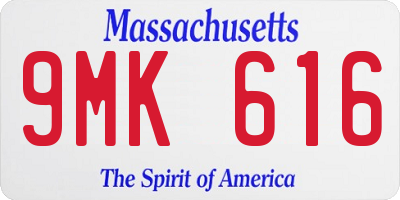 MA license plate 9MK616