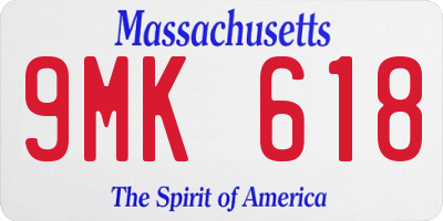 MA license plate 9MK618