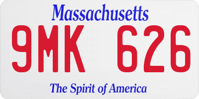 MA license plate 9MK626
