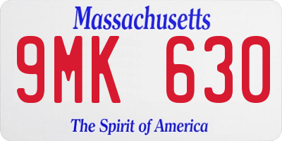 MA license plate 9MK630