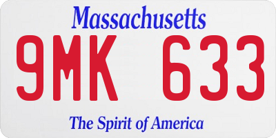 MA license plate 9MK633