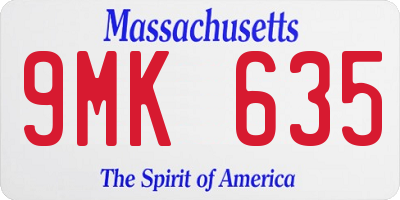 MA license plate 9MK635