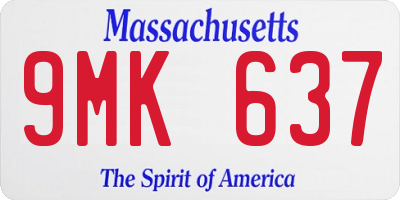 MA license plate 9MK637