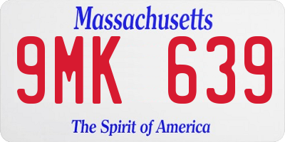 MA license plate 9MK639