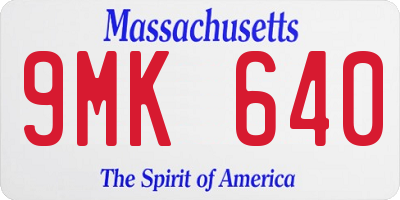 MA license plate 9MK640