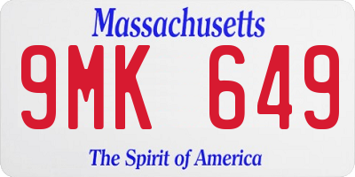 MA license plate 9MK649