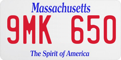 MA license plate 9MK650