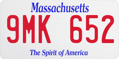 MA license plate 9MK652
