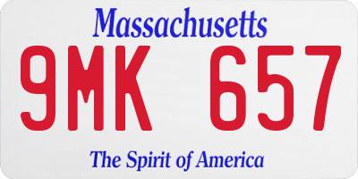 MA license plate 9MK657