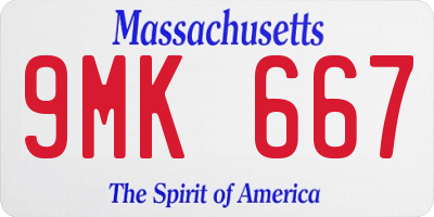 MA license plate 9MK667